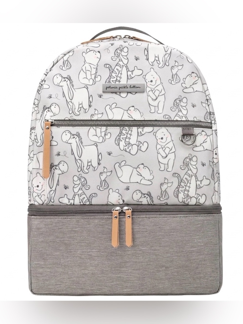 Petunia Pickle Bottom Disney gray Winnie The Pooh Zip back pack Diaper Bag